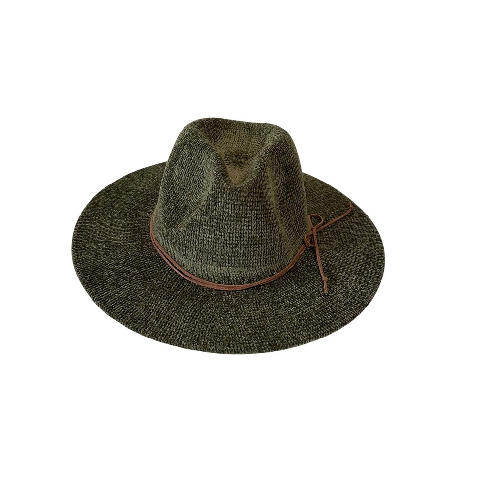 Wearable Art Fedora Hat‎ Adult One Size Olive Green NEW Textured Wide Brim Boho